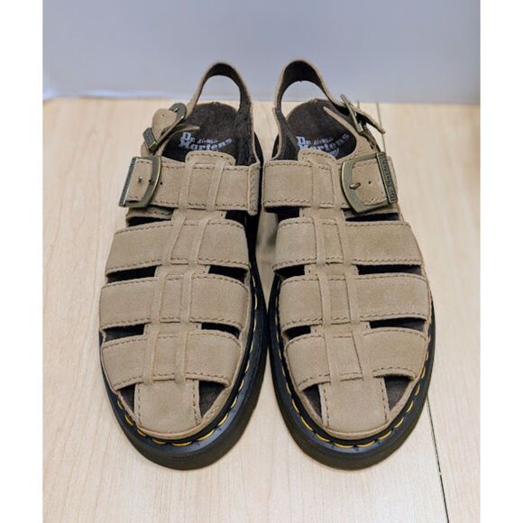Dr. Martens Wrenlie Savannah Tan Bronx Suede Fisherman Sandals UK 7 NWOB - Picture 5 of 13
